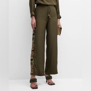 Figue
Theodora Sequin Side-Stripe Straight-Leg Silk Pants